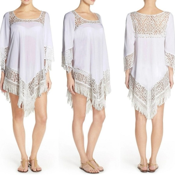 Becca Amore Cover-Up Tunic White Dress Size Small - Picture 1 of 9